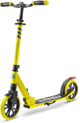 SereneLife Kick Scooter Adult Teenagers Kids- 2 Wheel Kids Scooter with Adjustable T-Bar Handlebar - Alloy Anti-Slip Deck - Portable Folding Scooters for Kids with Carrying Strap