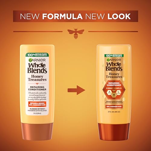 Garnier Whole Blends Sulfate Free Remedy Miracle Nectar 10-in-1 Repairing Leave-In Conditoner for All Hair Types, Honey Treasures, 5 Fl Oz, 2 Count (Packaging May Vary)
