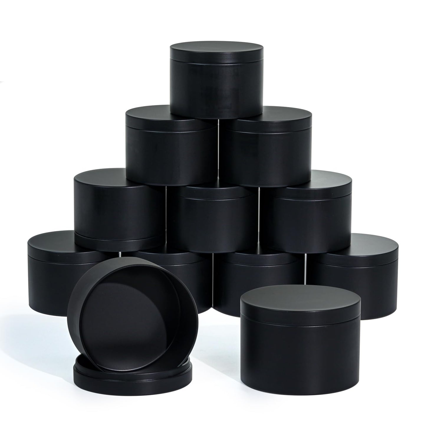 Candle Tins with Lids, 3 Wicks Candle Jars 14oz/420ml Candle Containers 12 Pack Seamless Bulk Candle Containers for Candle Making Supplies Wholesale Empty Candle Jars - Mint