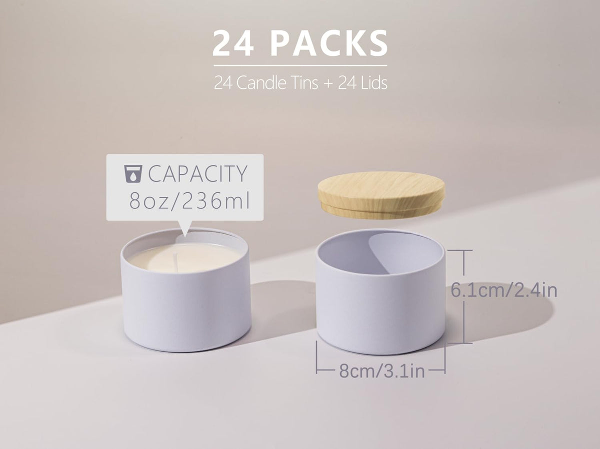 Candle Tins with Lids, 3 Wicks Candle Jars 14oz/420ml Candle Containers 12 Pack Seamless Bulk Candle Containers for Candle Making Supplies Wholesale Empty Candle Jars - Mint