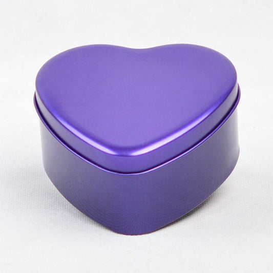 Kisangel Party Box 10pcs Purple Heart Metal Tins Tinplate Storage Can Tinplate Candy Box for Wedding Party Favors Goodies Cookie Chocolate Snack Storage Candle Making Size L Mini Tin Box