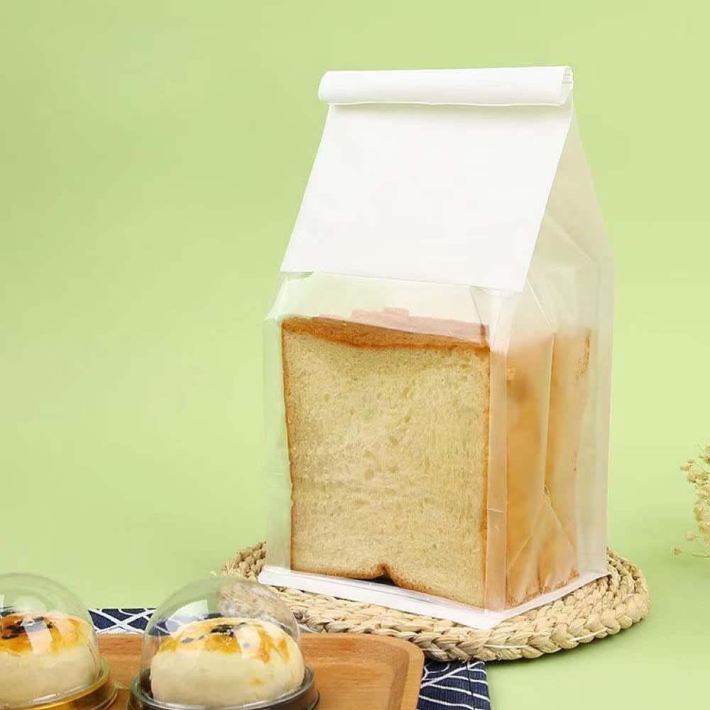 Eco Bakery Bread Bags with Window | 50-Pack Kraft Paper 5.1″ × 4.3″ × 11″