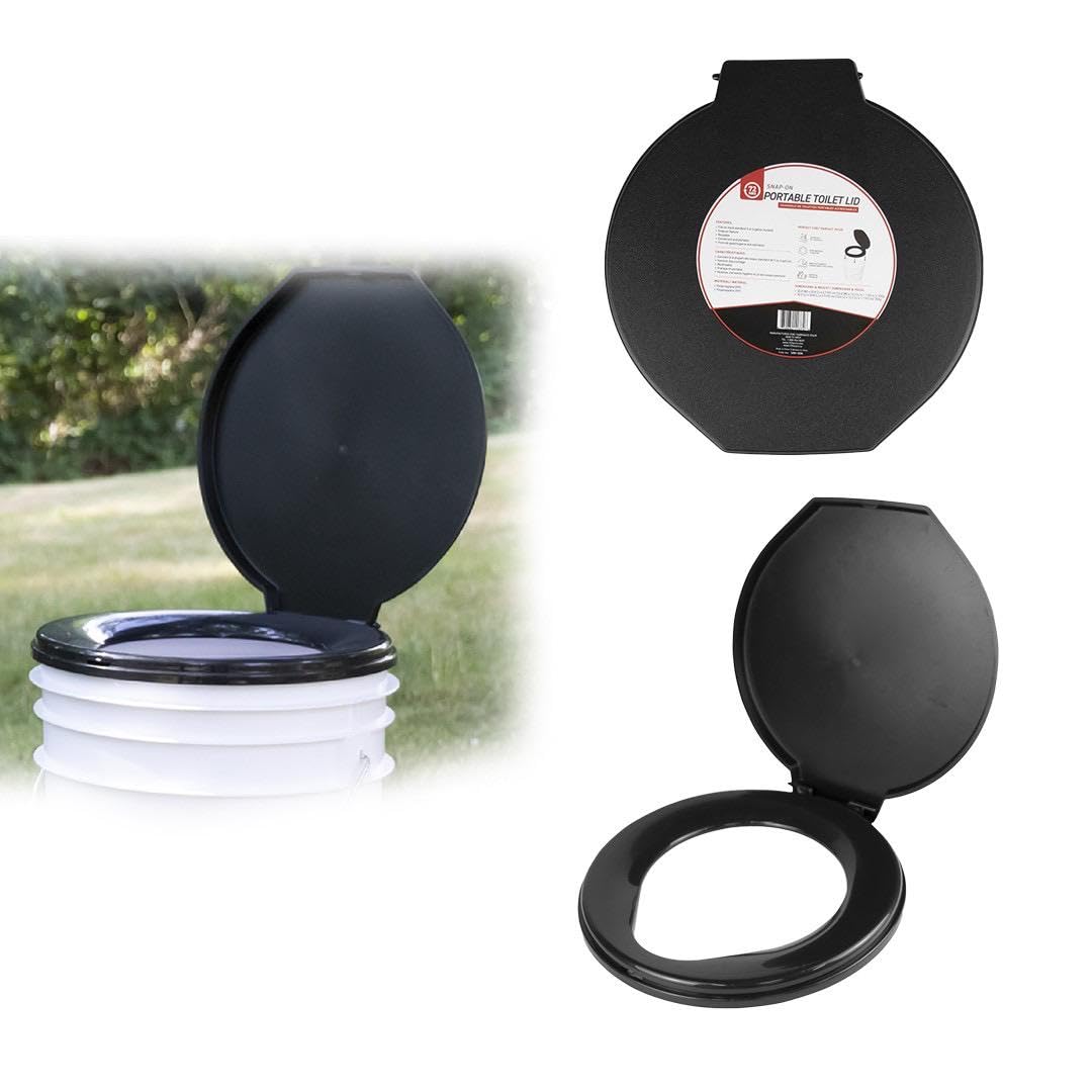 72 HRS Premium Portable Camping Toilet Seat with Lid for Camping, Hiking, Emergencies - Perfect for Emergency Preparedness, Backcountry, Car, Boat, Road Trips (No Bucket)