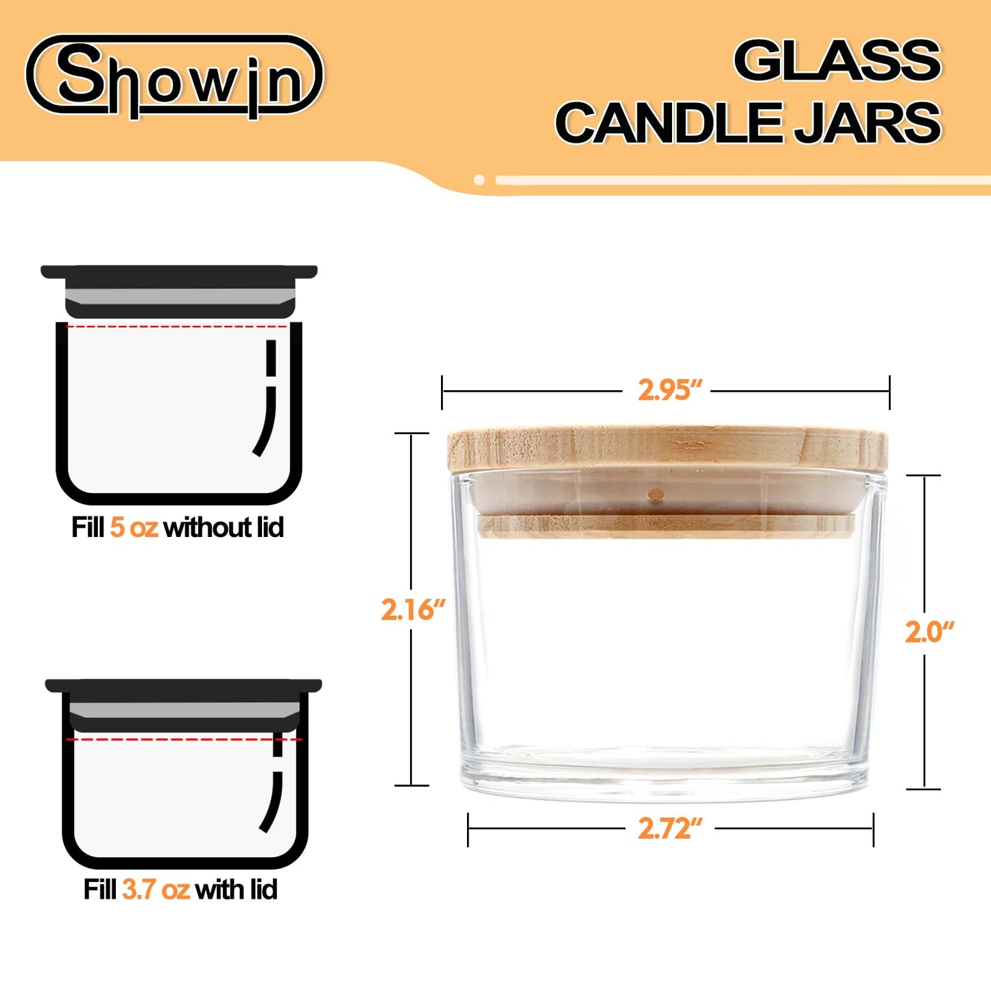 Thick Candle Jars for Making Candles 16 Pcs, 7 OZ Empty Jars with Wood Lids for Candle Making, Sample Container, Frosted White