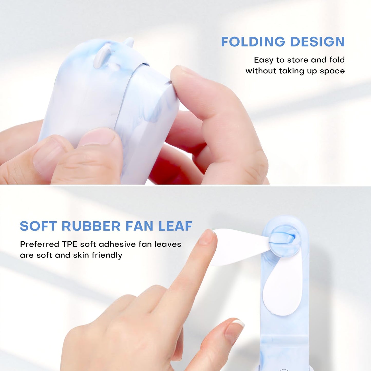 OHLGT Mini Ventilador Portátil: Silencioso, Recargable y Power Bank (9-15h)