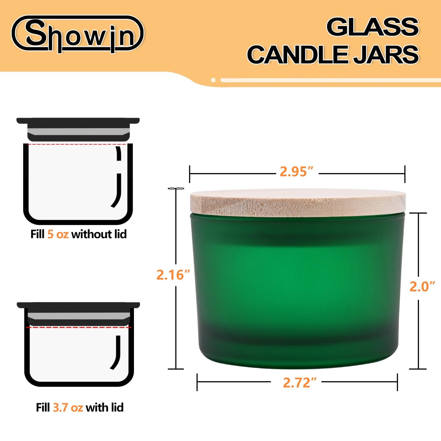 Thick Candle Jars for Making Candles 16 Pcs, 7 OZ Empty Jars with Wood Lids for Candle Making, Sample Container, Frosted White