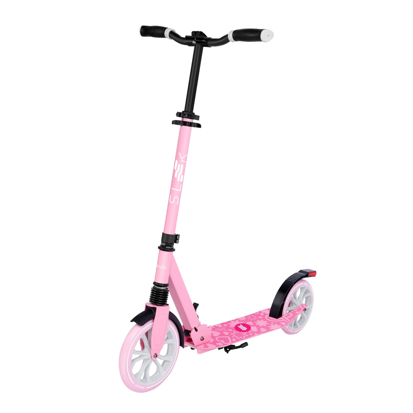 SereneLife Kick Scooter Adult Teenagers Kids- 2 Wheel Kids Scooter with Adjustable T-Bar Handlebar - Alloy Anti-Slip Deck - Portable Folding Scooters for Kids with Carrying Strap