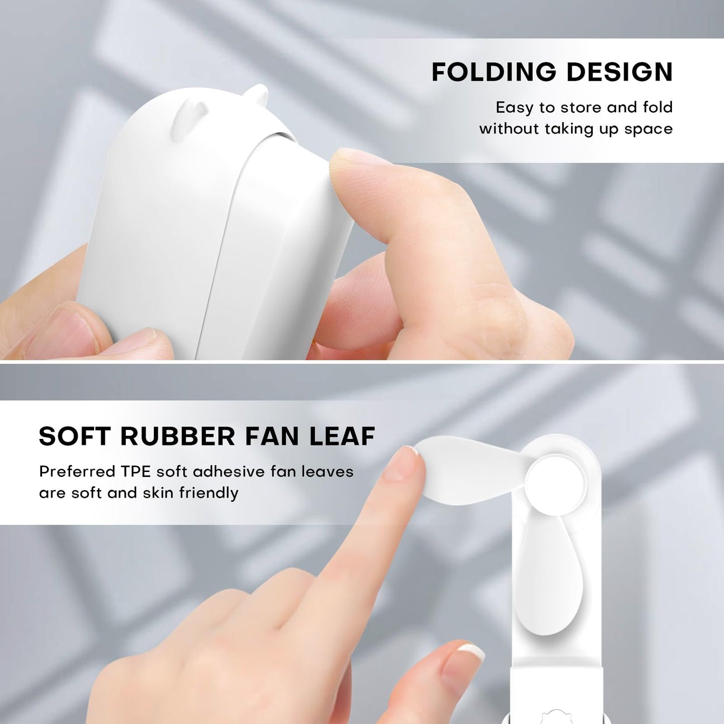 OHLGT Mini Ventilador Portátil: Silencioso, Recargable y Power Bank (9-15h)