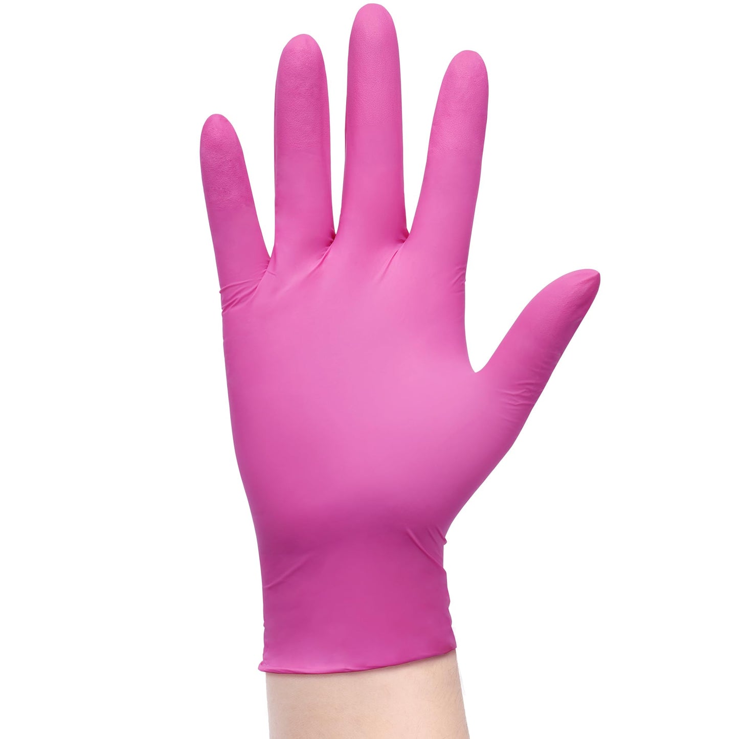 Powder-Free Nitrile Gloves, 100ct Box - 3-mil, Disposable Nitrile Gloves, Latex-Free, Powder-Free - Pink/Fuchsia