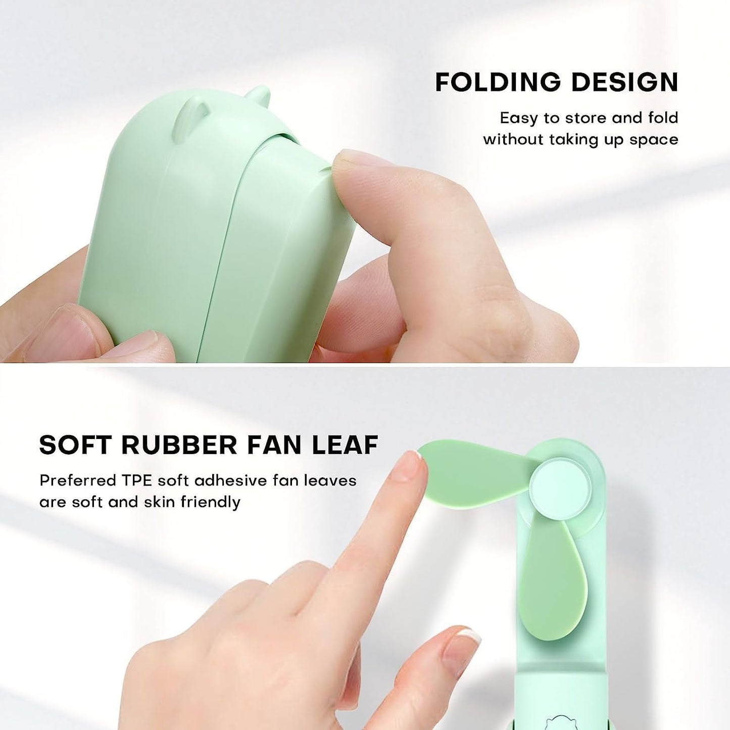 OHLGT Mini Ventilador Portátil: Silencioso, Recargable y Power Bank (9-15h)