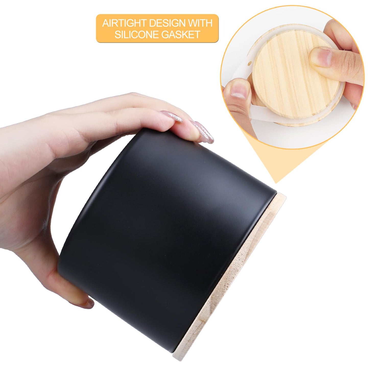 SHOWIN 18 OZ Thick Candle Jars for Making Candles 6 Pcs, Empty Jars with Wood Lids for Candle Making, Sample Container,Frosted White