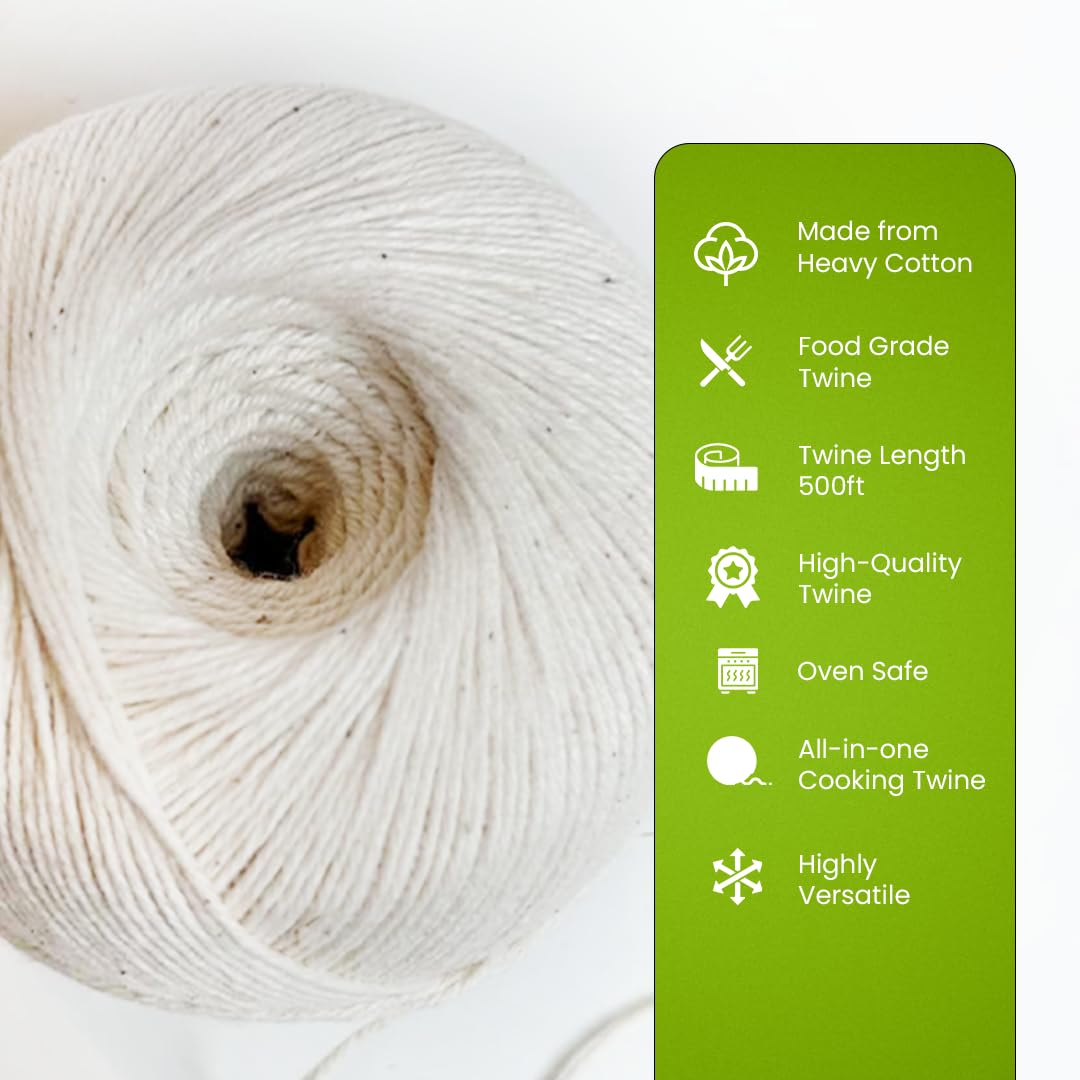 100% Natural Cotton String (2 × 800 ft) 🎋 | Eco Cord for Kitchen, Gardening & Craft Projects