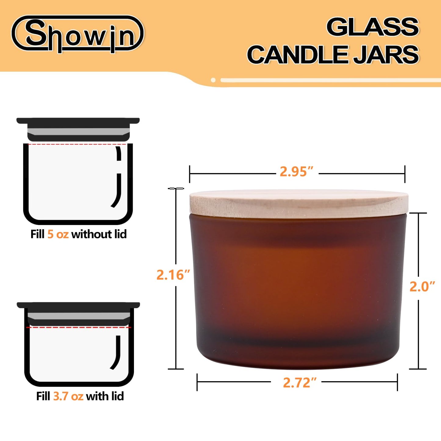 Thick Candle Jars for Making Candles 16 Pcs, 7 OZ Empty Jars with Wood Lids for Candle Making, Sample Container, Frosted White