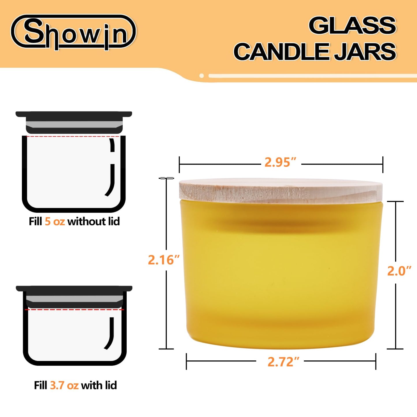 Thick Candle Jars for Making Candles 16 Pcs, 7 OZ Empty Jars with Wood Lids for Candle Making, Sample Container, Frosted White