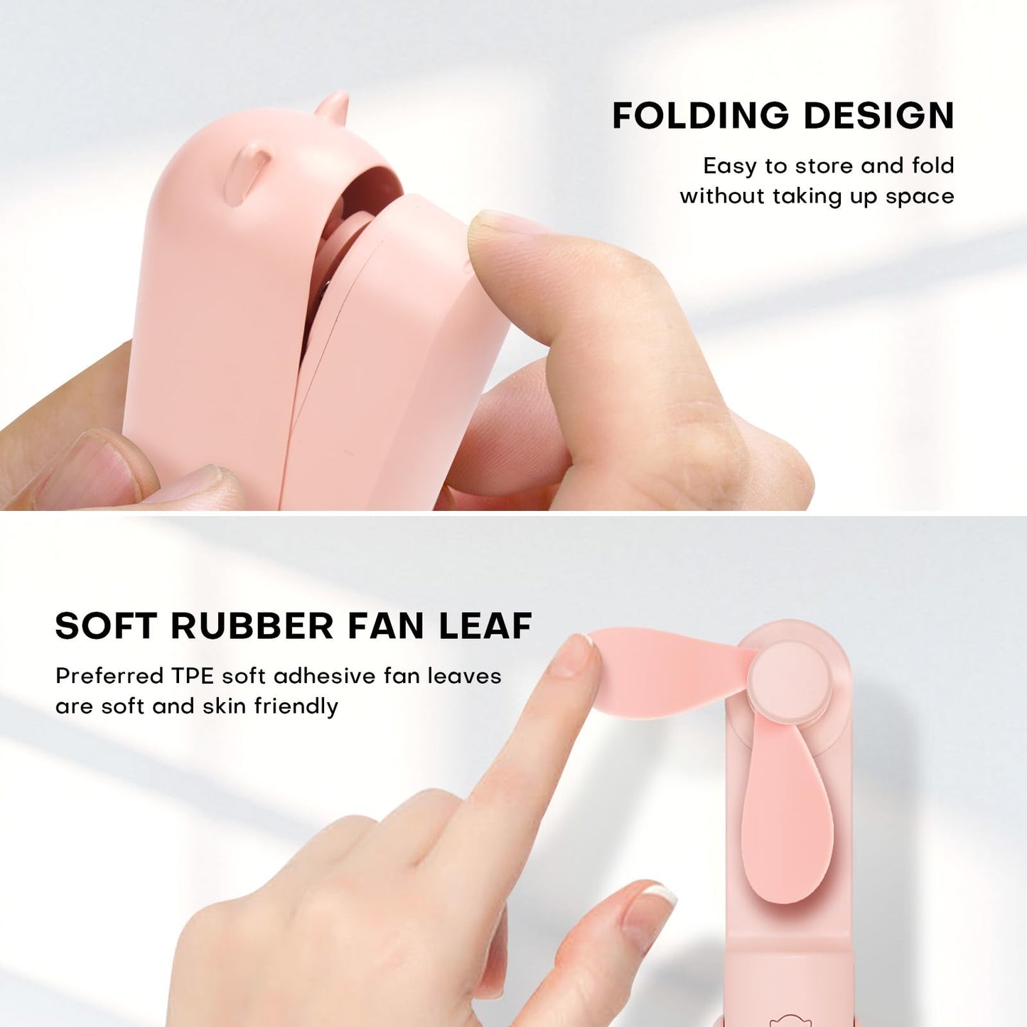 OHLGT Mini Ventilador Portátil: Silencioso, Recargable y Power Bank (9-15h)