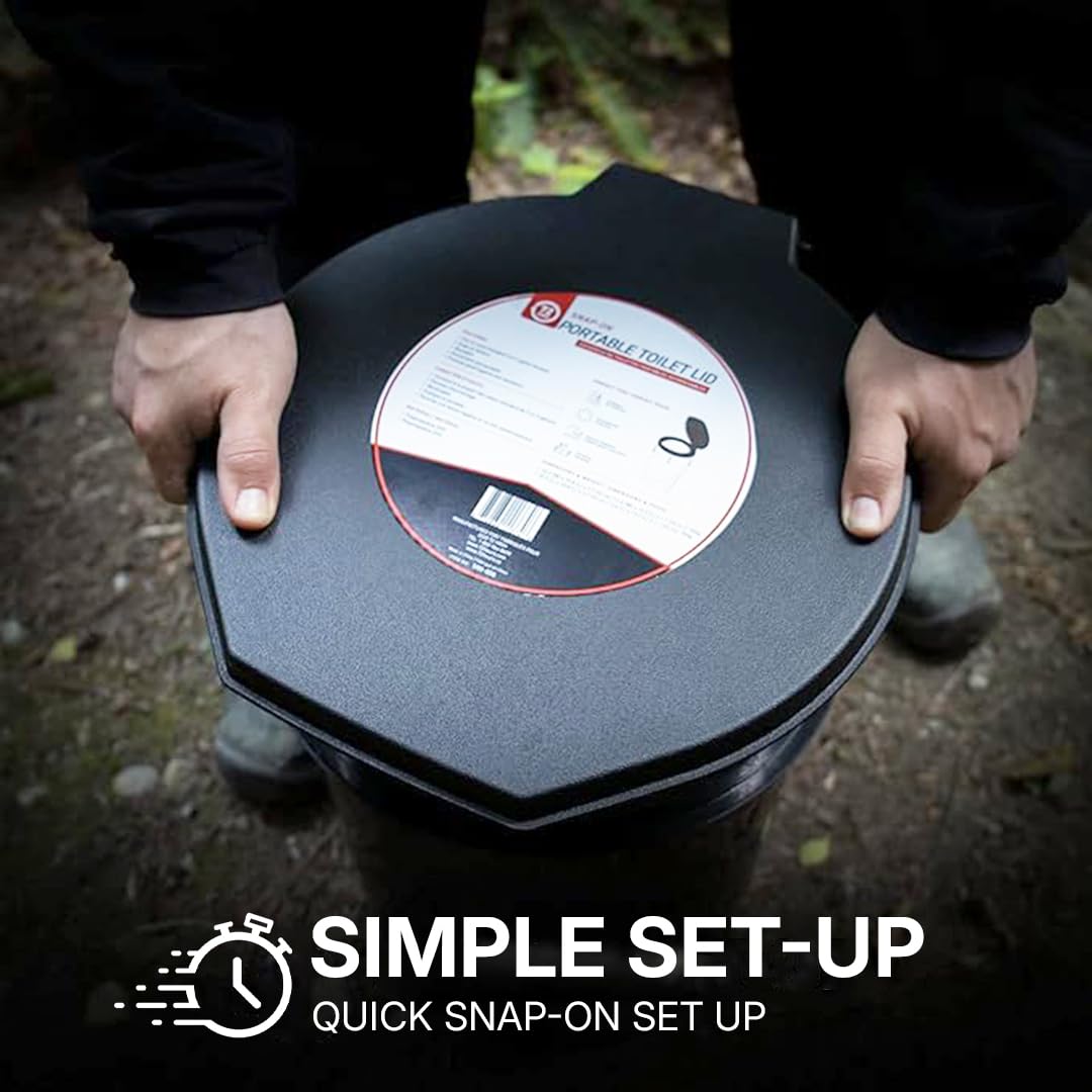 72 Hrs Premium Portable Camping Toilet Seat | With Lid for Camping, Hiking & Emergencies
