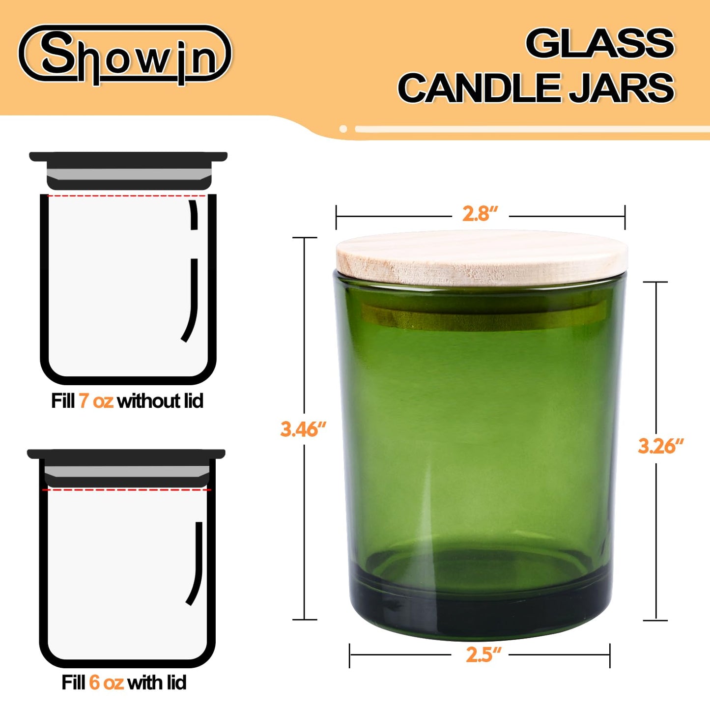 Thick Candle Jars for Making Candles 16 Pcs, 7 OZ Empty Jars with Wood Lids for Candle Making, Sample Container, Frosted White
