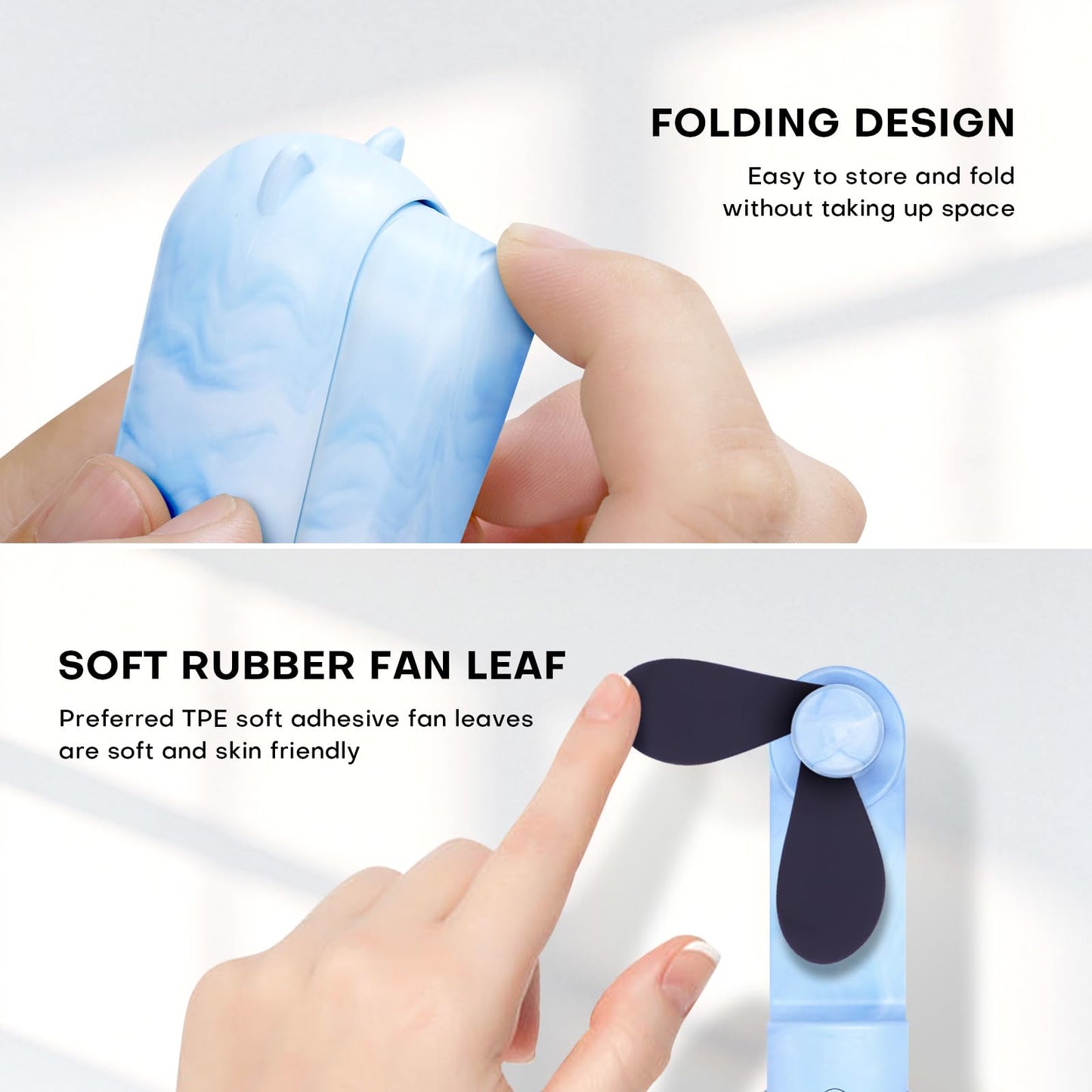 OHLGT Mini Ventilador Portátil: Silencioso, Recargable y Power Bank (9-15h)