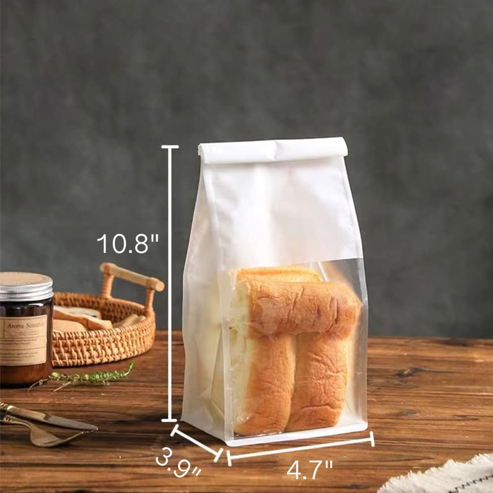 Eco Bakery Bread Bags with Window | 50-Pack Kraft Paper 5.1″ × 4.3″ × 11″