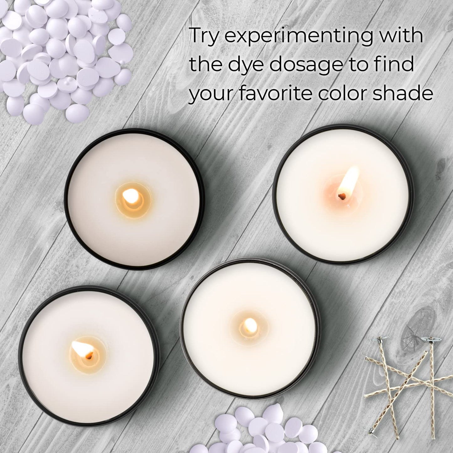 Candle Dyes for Soy Candle Making - Wax Сolor Dye Color Chips for Soy Wax - 16 Popular Colors Wax Dye Flakes