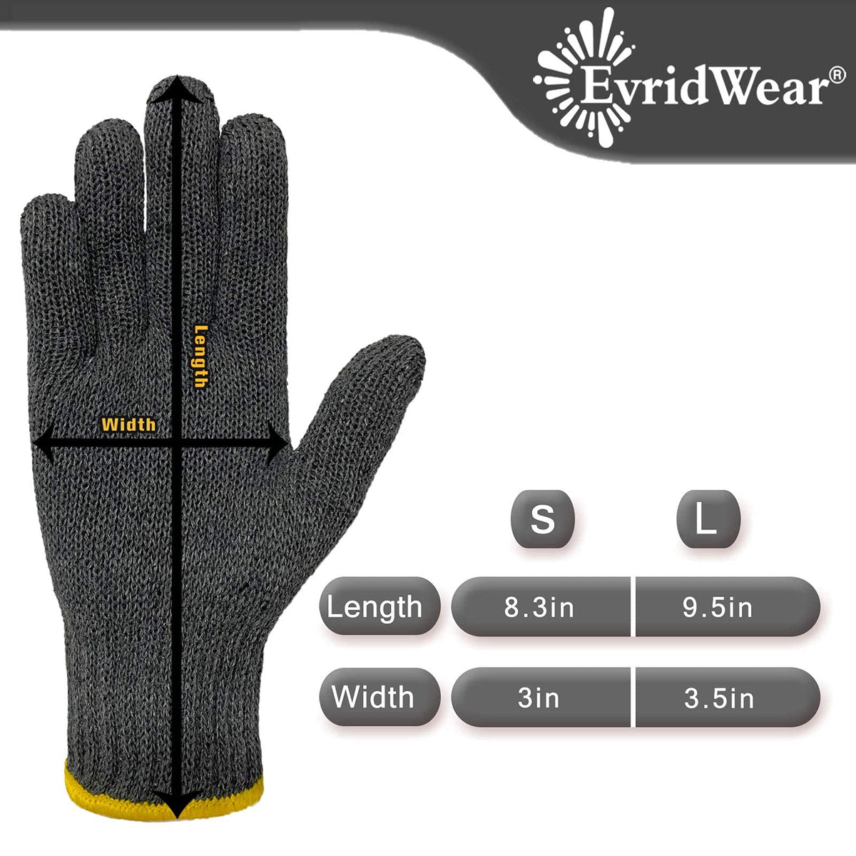 Evridwear Cotton Work Gloves Light-duty String Knit BBQ Glove Liner for Outdoor Cooking, Painting, Gardening 10/200 Pairs