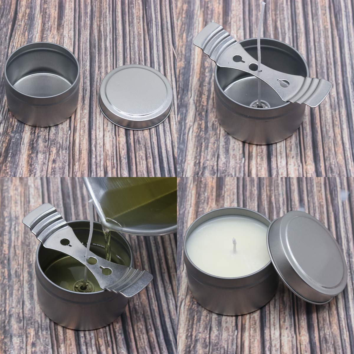 Aroparc Gold Candle Tins 4oz with Lids, 24 Piece Wholesale Candle Containers, Bulk Candle Jars for Candle Making - Gold