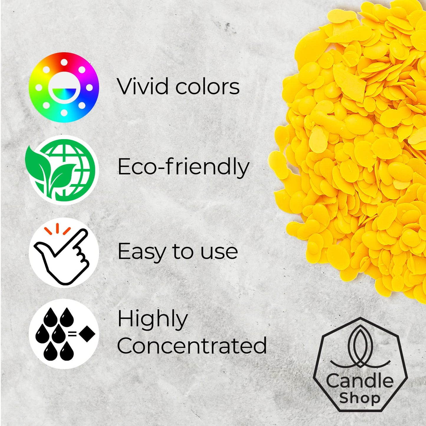 Candle Dyes for Soy Candle Making - Wax Сolor Dye Color Chips for Soy Wax - 16 Popular Colors Wax Dye Flakes
