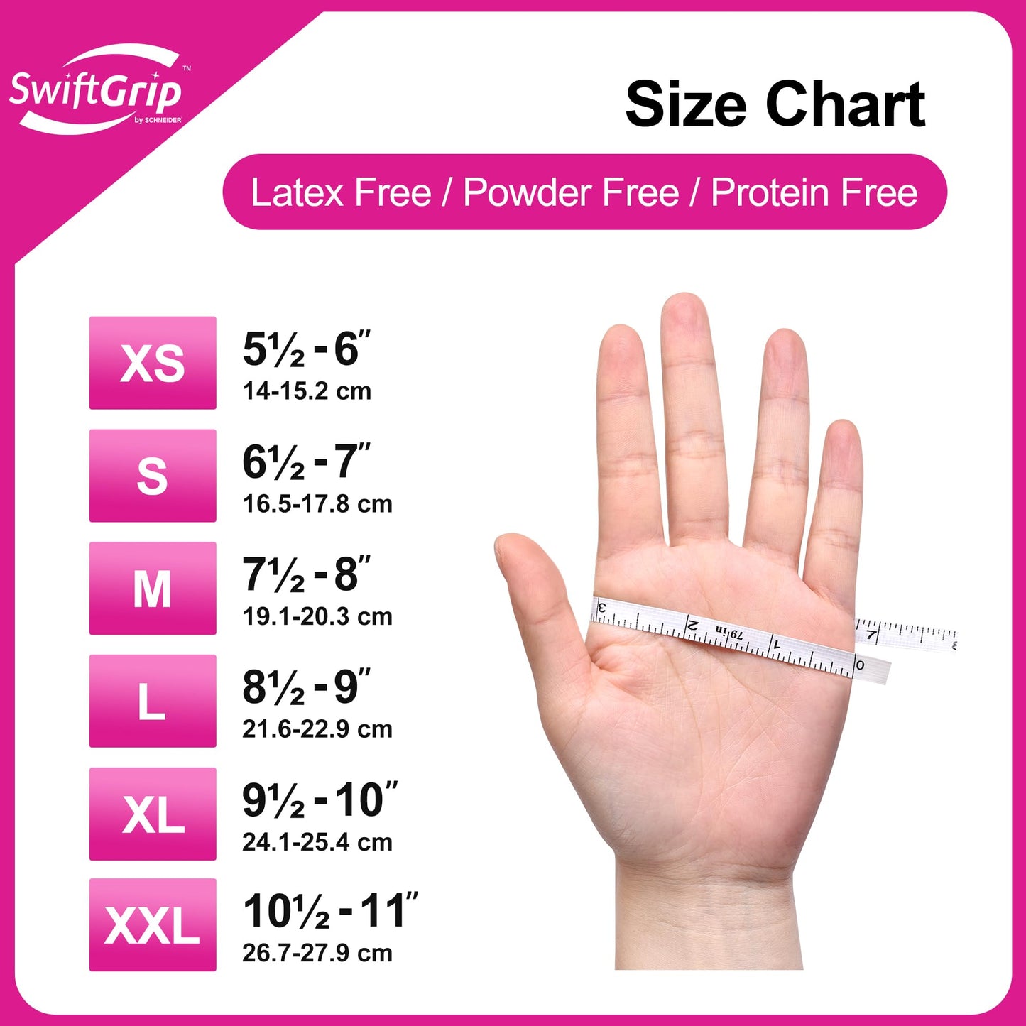 Powder-Free Nitrile Gloves, 100ct Box - 3-mil, Disposable Nitrile Gloves, Latex-Free, Powder-Free - Pink/Fuchsia
