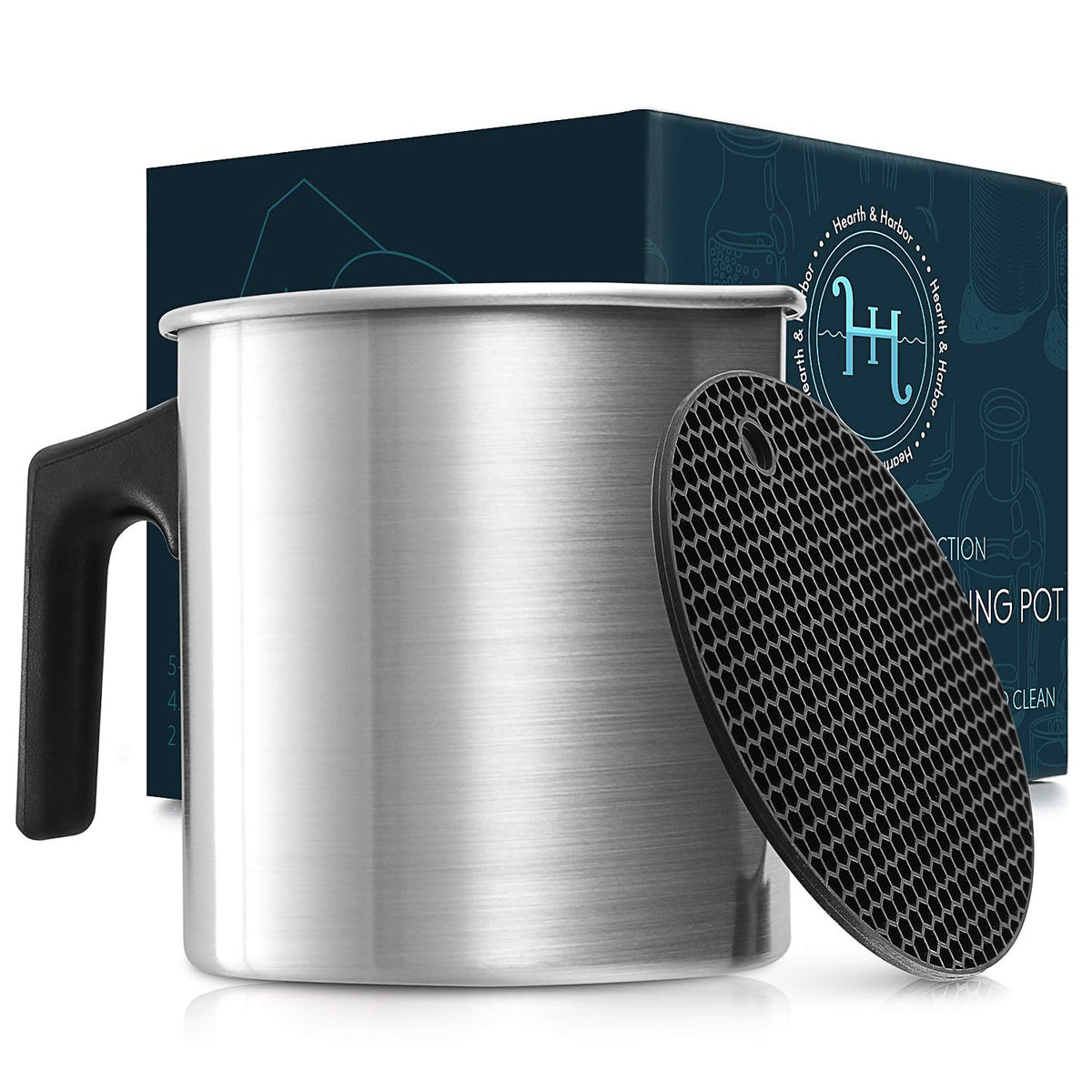Hearth & Harbor Electric Wax Melter for Candle Making, Small 16oz Candle Wax Melting Pot, Non-Stick Candle Wax Melter for Candle Making, Candle Maker Machine - Fast, Easy, & Clean Candle Melting Pot