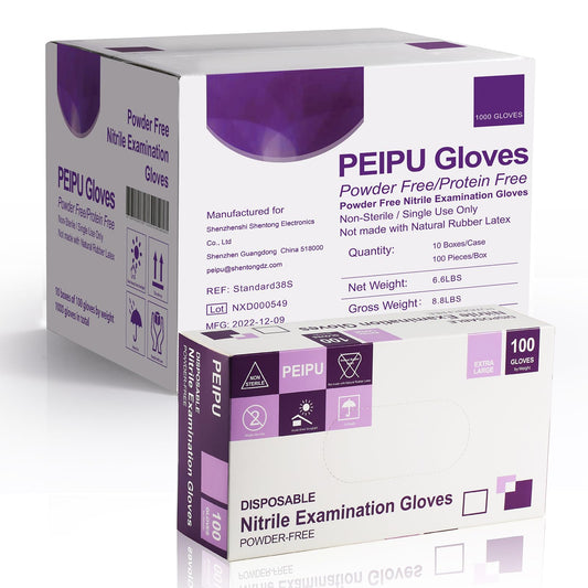 PEIPU Nitrile Gloves | Powder-Free, Latex-Free Disposable Exam & Medical Gloves