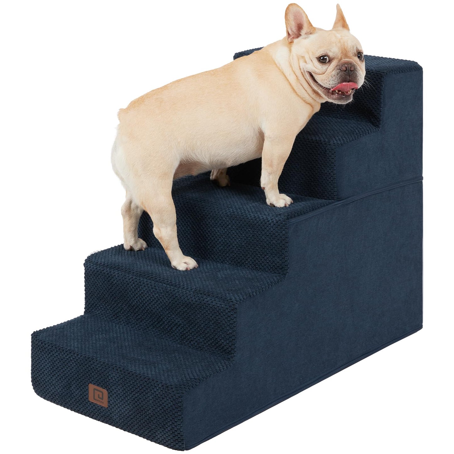 EHEYCIGA Dog Stairs for Bed 18”H, 4-Step Dog Steps for High Bed, Pet Steps for Small Dogs and Cats, Non-Slip Balanced Pet Ramp Indoor, Grey