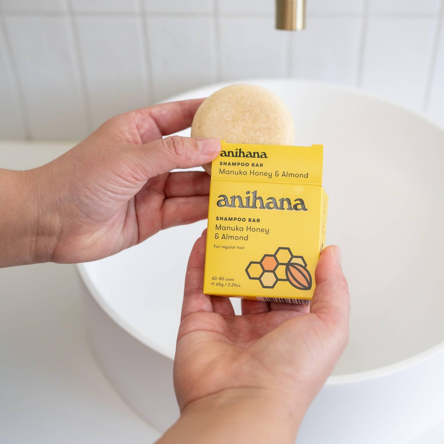 ANIHANA Manuka Honey & Vanilla Conditioner Bar 🌿 | Normal Hair, Natural Shine, Paraben-Free