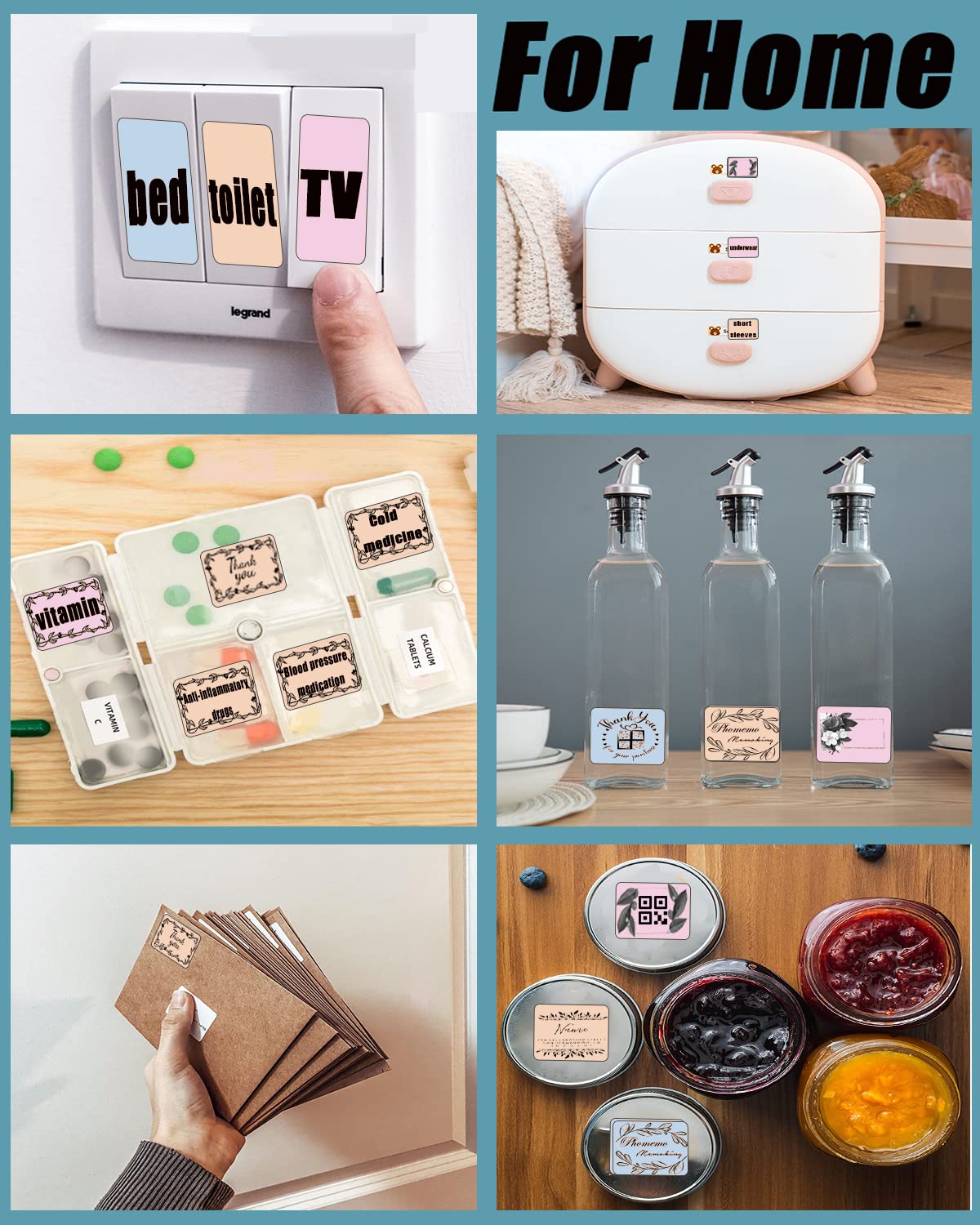 M110 Labels, M110 Thermal Labels for M110 M220 M221 Labels Maker - Pink & Blue & Khaki,1.96“, Thermal Labels Compatible with Phomemo M110 M220 M221 M150 M250 M260 Label Printer -140pcs, 3Rolls, Round