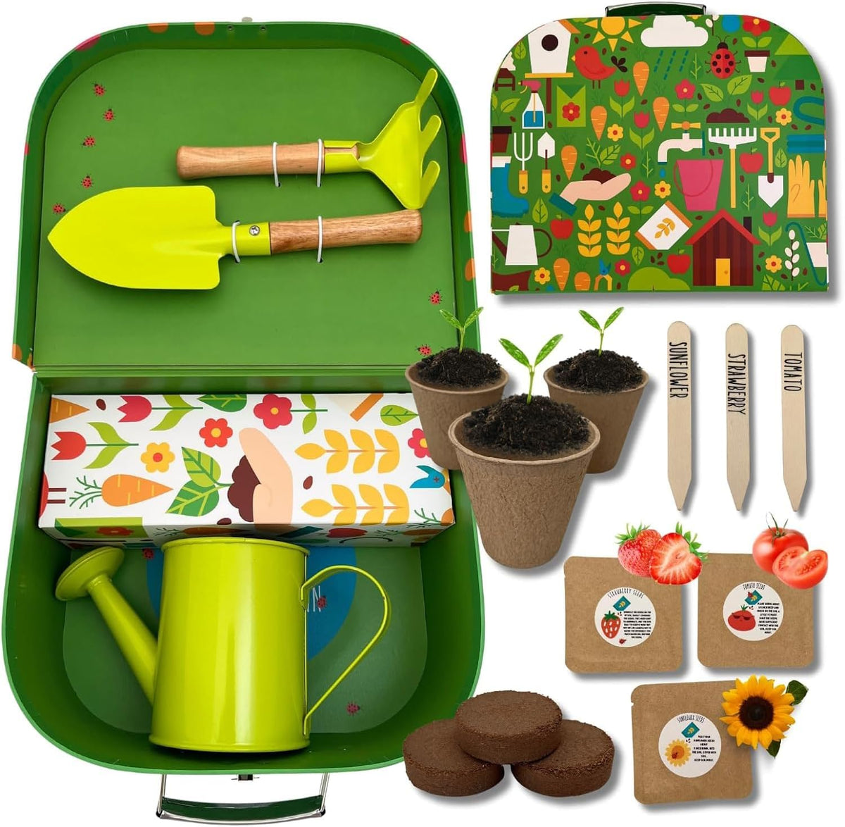 Kids Gardening Set 15-Piece | Tools & Seeds for Little Gardeners, Eco-Educational