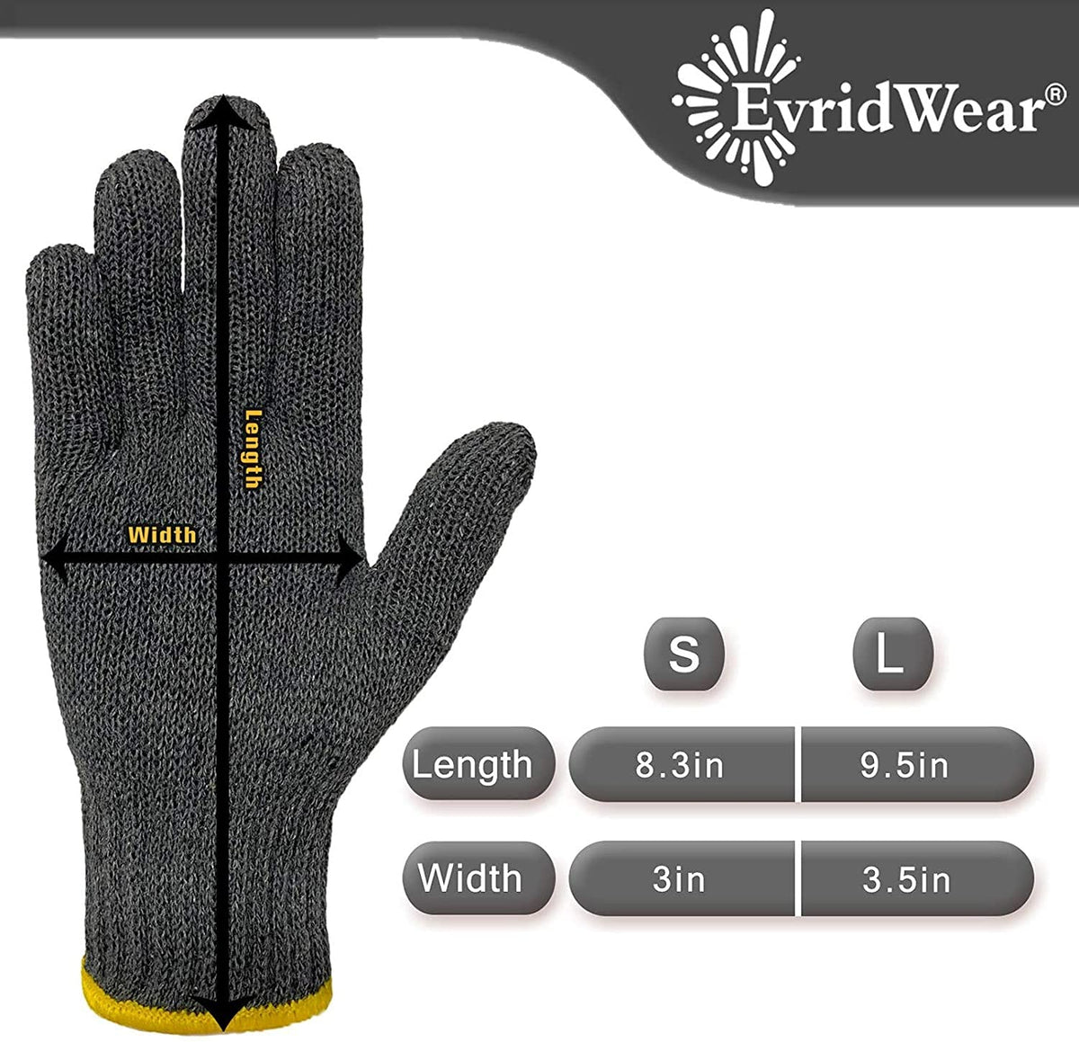 Evridwear Cotton Work Gloves Light-duty String Knit BBQ Glove Liner for Outdoor Cooking, Painting, Gardening 10/200 Pairs