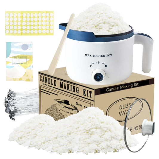 KQU Candle Making Kit for Candles, Home DIY Candle Wax Kit with Glass Jars for Adult, Candle Maker Kit with Wax Melter for Art & Craft