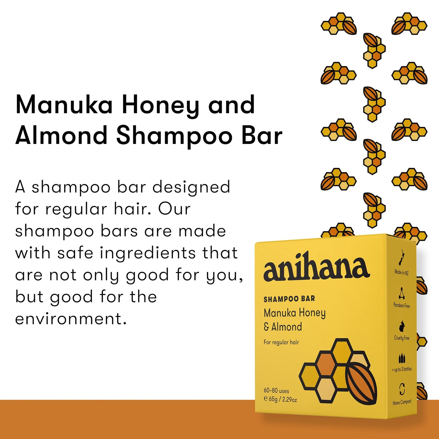 ANIHANA Manuka Honey & Vanilla Conditioner Bar 🌿 | Normal Hair, Natural Shine, Paraben-Free