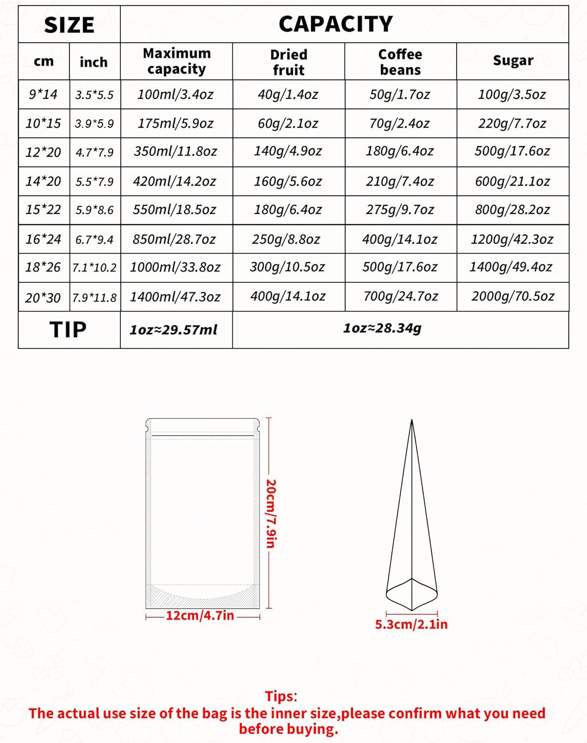FireKylin 100 PCS Stand Up Pouches,3.5"x5.5" Kraft Bags With Window Clear Fornt Pouches Resealable Zip Lock Food Storage Brown