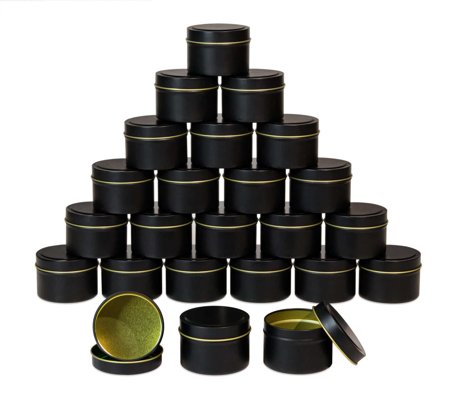 Aroparc Gold Candle Tins 4oz with Lids, 24 Piece Wholesale Candle Containers, Bulk Candle Jars for Candle Making - Gold
