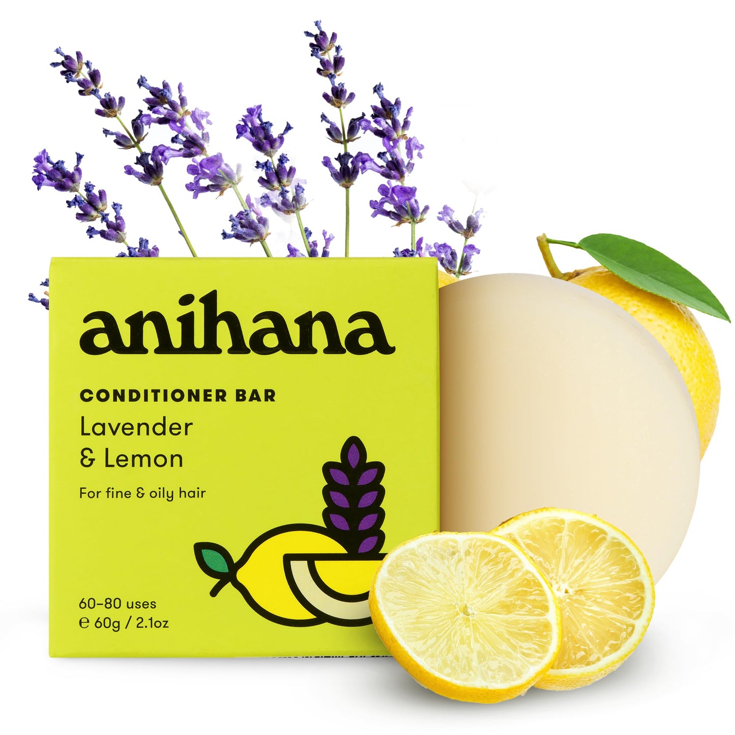 ANIHANA Shampoo Bar for Regular Normal Hair Clean Purifying Natural Healthy Look and Shine Paraben Free Manuka Honey and Almond 2.29 oz