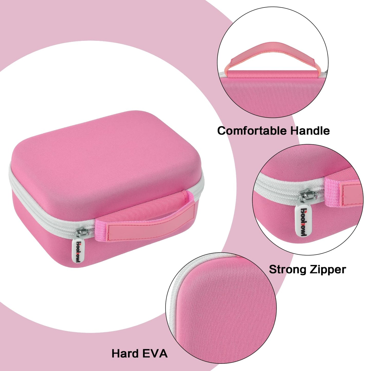Case Compatible with Phomemo M110 Label Maker - Portable Mini Bluetooth Thermal Label Maker Carrying Storage Bag for Printer Labels, USB Cable and Accessories - Pink (Box Only)
