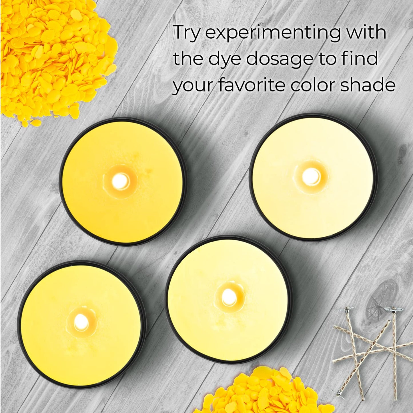 Candle Dyes for Soy Candle Making - Wax Сolor Dye Color Chips for Soy Wax - 16 Popular Colors Wax Dye Flakes