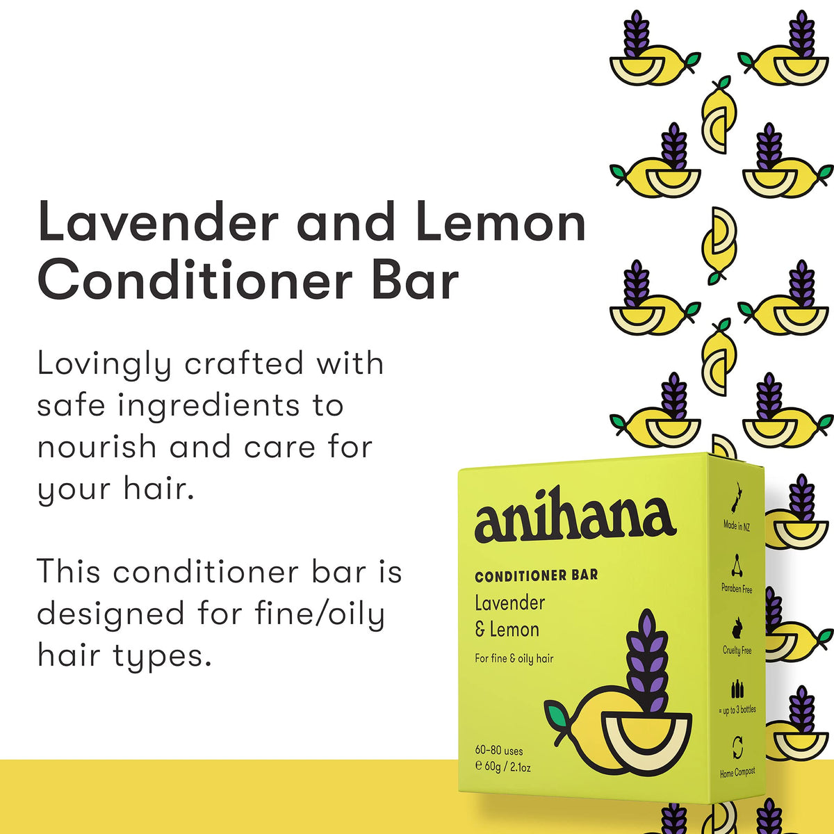 ANIHANA Manuka Honey & Vanilla Conditioner Bar 🌿 | Normal Hair, Natural Shine, Paraben-Free