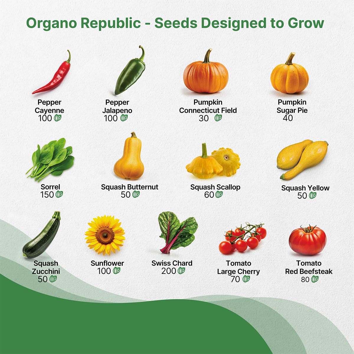 25 Variety Seed Pack | 1,870 Count Non-GMO Heirloom Vegetable & Fruit Seeds ā Home Garden Starter