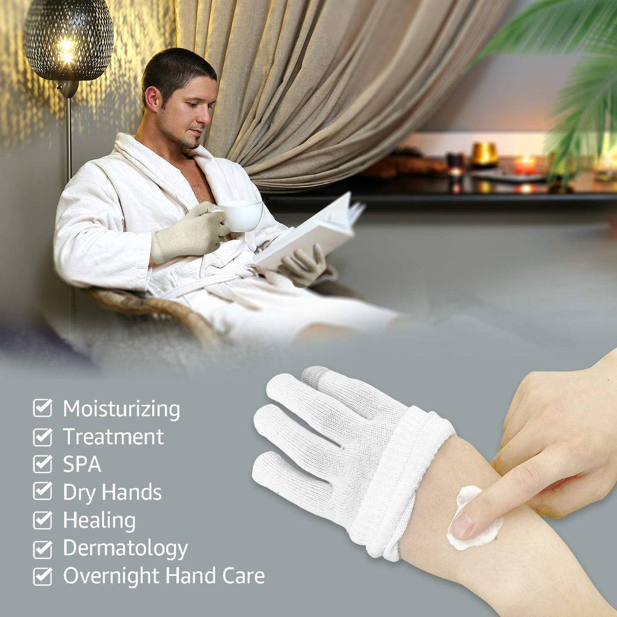 EvridWear Moisturizing Cotton Gloves | Unisex Touchscreen-Friendly Hand Care Gloves