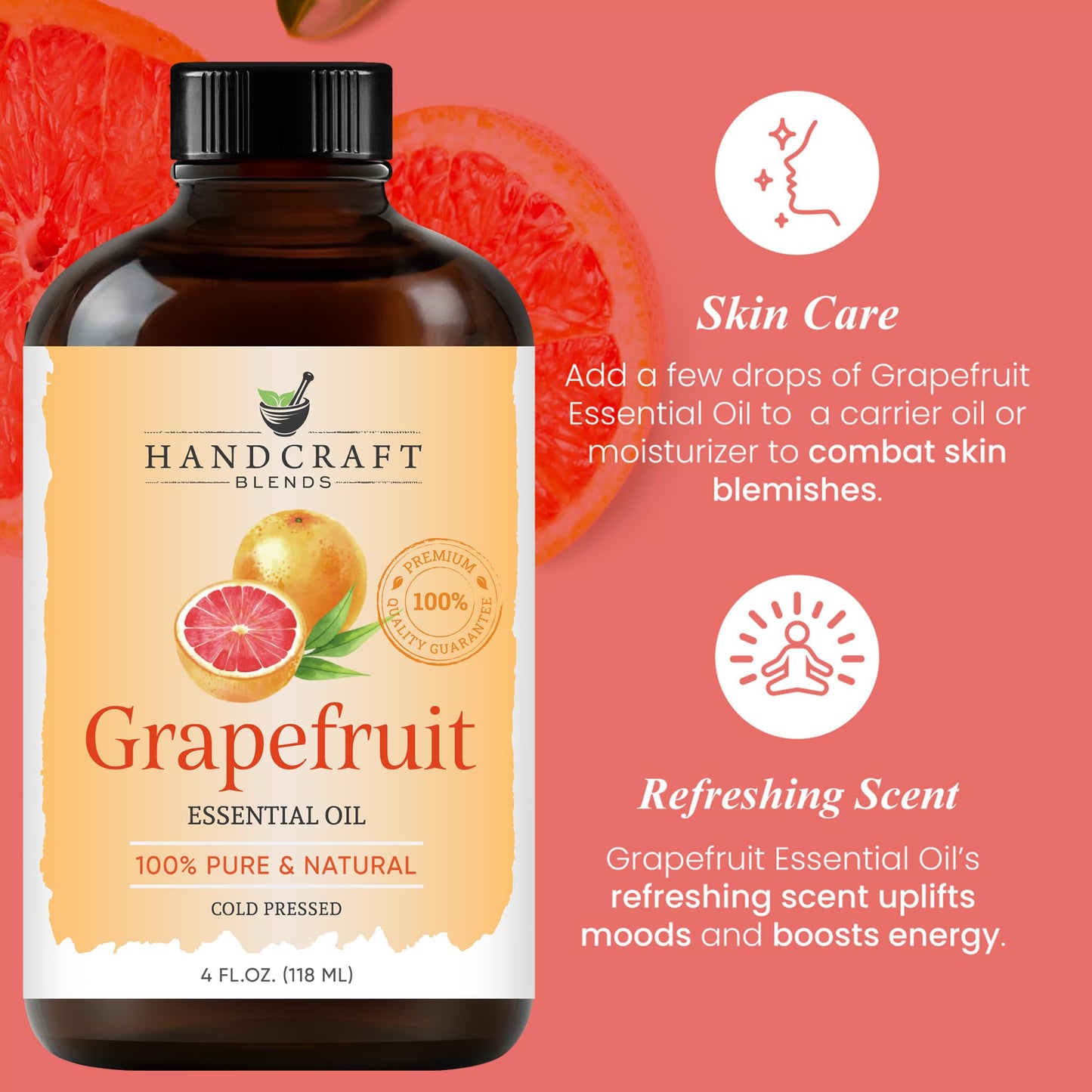 Peppermint Essential Oil - Huge 4 Fl Oz - 100% Pure and Natural - Premium Grade Essential Oil for Diffuser and Aromatherapy