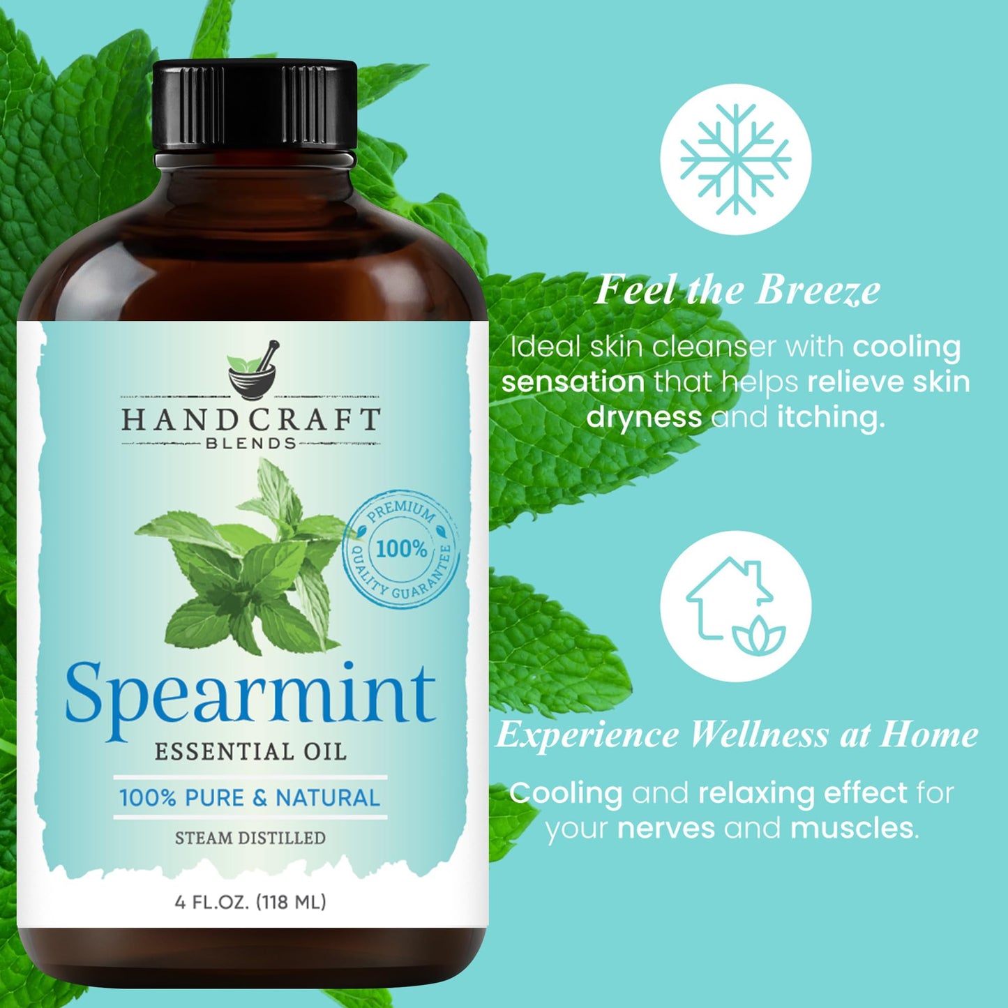 Peppermint Essential Oil - Huge 4 Fl Oz - 100% Pure and Natural - Premium Grade Essential Oil for Diffuser and Aromatherapy