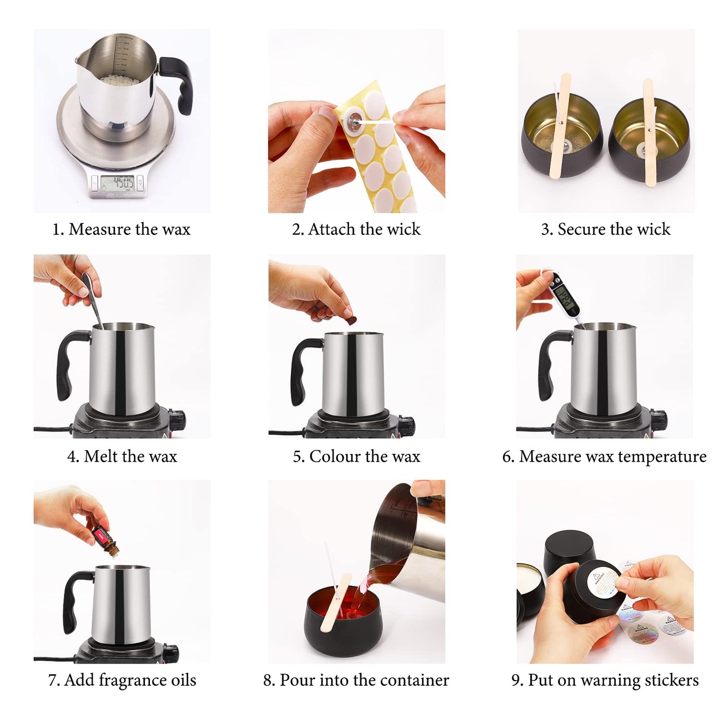 SAEUYVB Candle Making Kit for Adults - Full Set Candle Making Supplies - Soy Candle Kit - DIY Starter Scented Soy Candle Making Kit - Perfect Decoration for Family Life