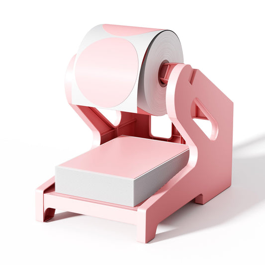 Label Holder, Thermal Label Holder for Rolls and Fan-Fold 4x6 Labels, Shipping Desktop Label Printer Accessory Supplies for Home, Office Sticker Dispenser for Holographic (Black)