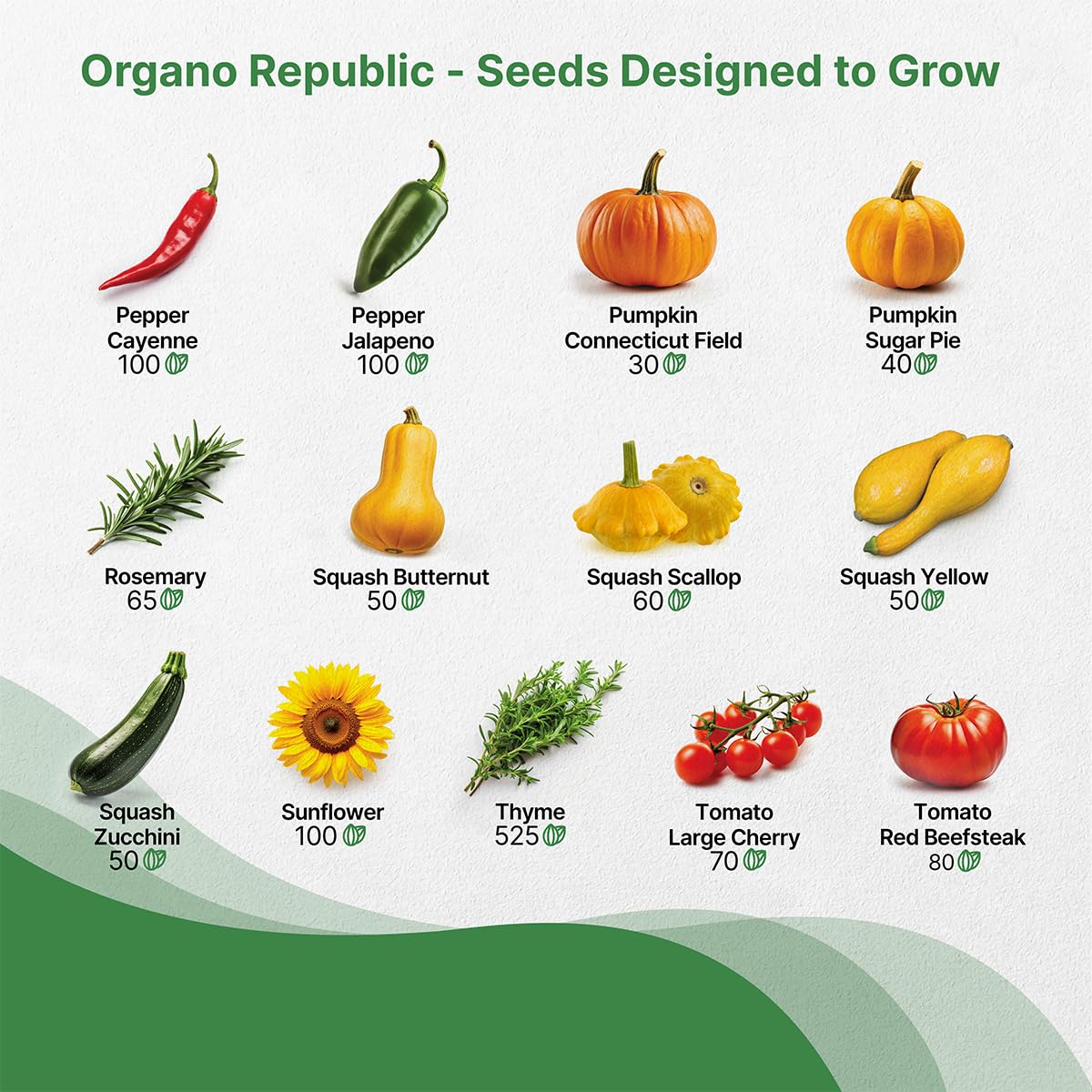 25 Variety Seed Pack | 1,870 Count Non-GMO Heirloom Vegetable & Fruit Seeds ā Home Garden Starter